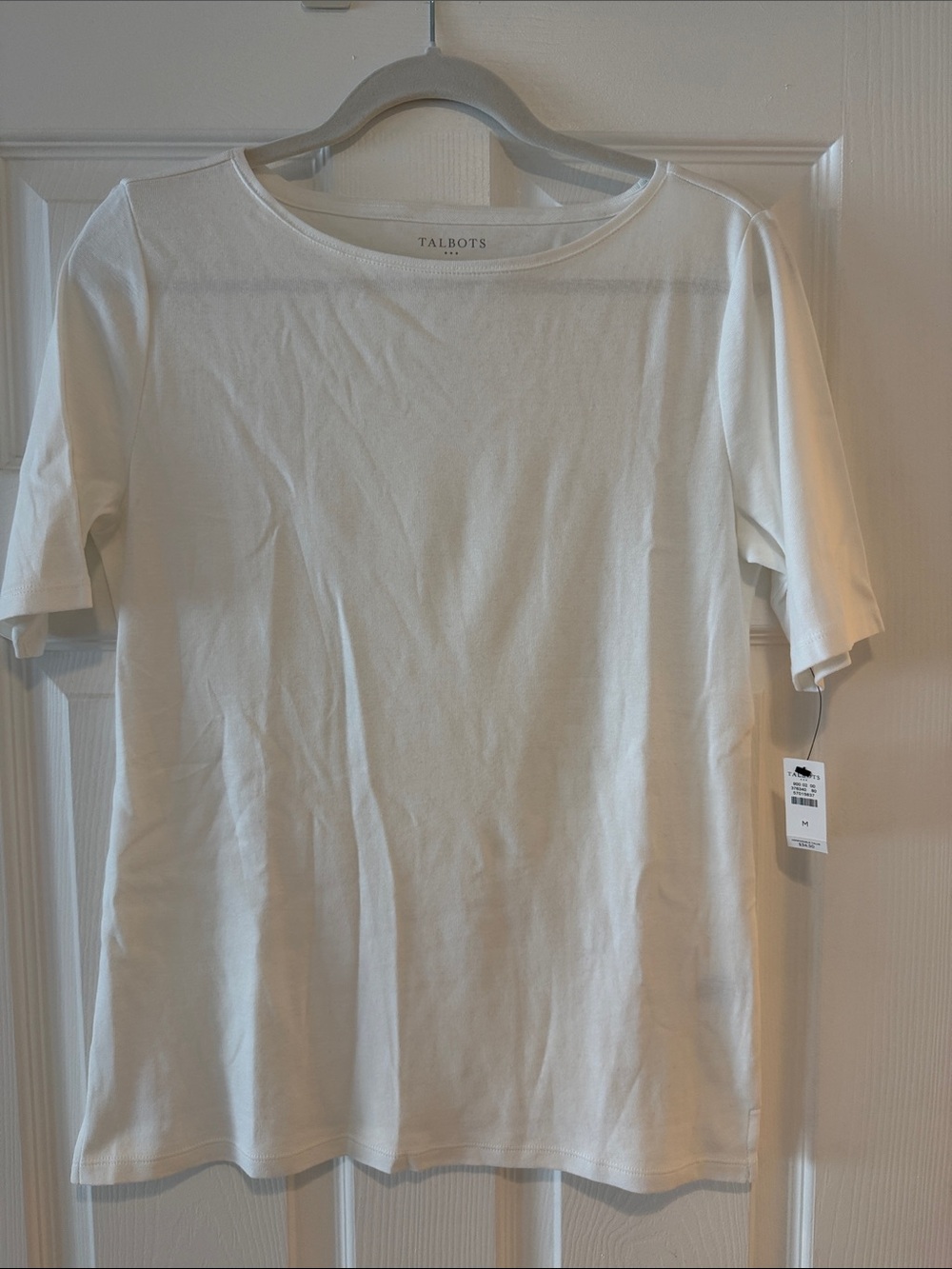 Talbots White Boatneck Short Sleeve Top